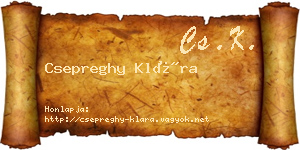 Csepreghy Klára névjegykártya