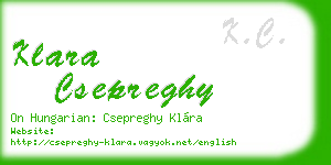 klara csepreghy business card